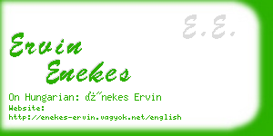 ervin enekes business card